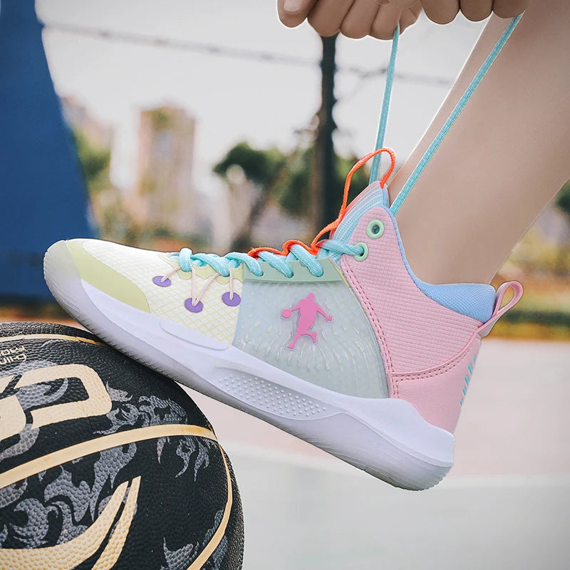Brand Design Basketball Shoes For Kids Sneakers Comfort Cushion Boys Sport Sneakers Training Shoes Non-Slip Children's Sneakers