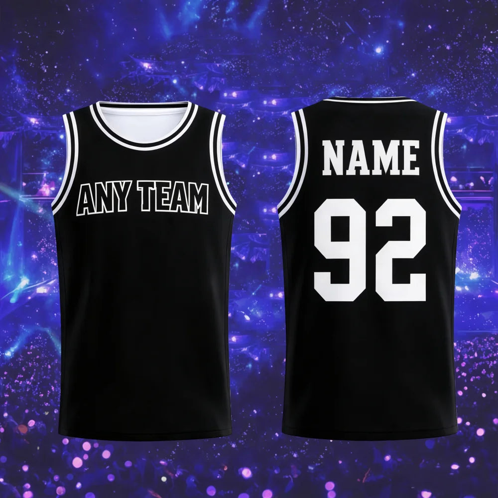Custom Black Basketball Jersey NO.07 Personalized Street Sports Jersey Birthday Gift Kpop Fans Casual Vest Tank Tops
