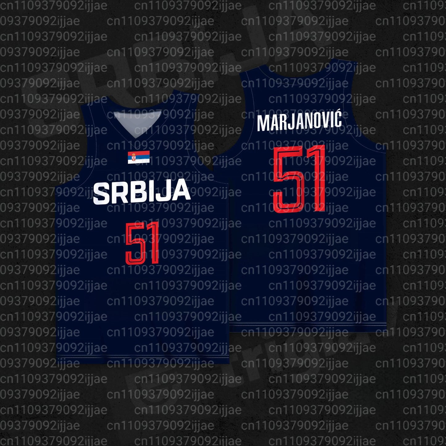 Basketball Jerseys  Srbija 15 Jokic Jersey Sewing Cheap High Quality Outdoor Sportswear Navy Blue White Fashion FamilyMatching